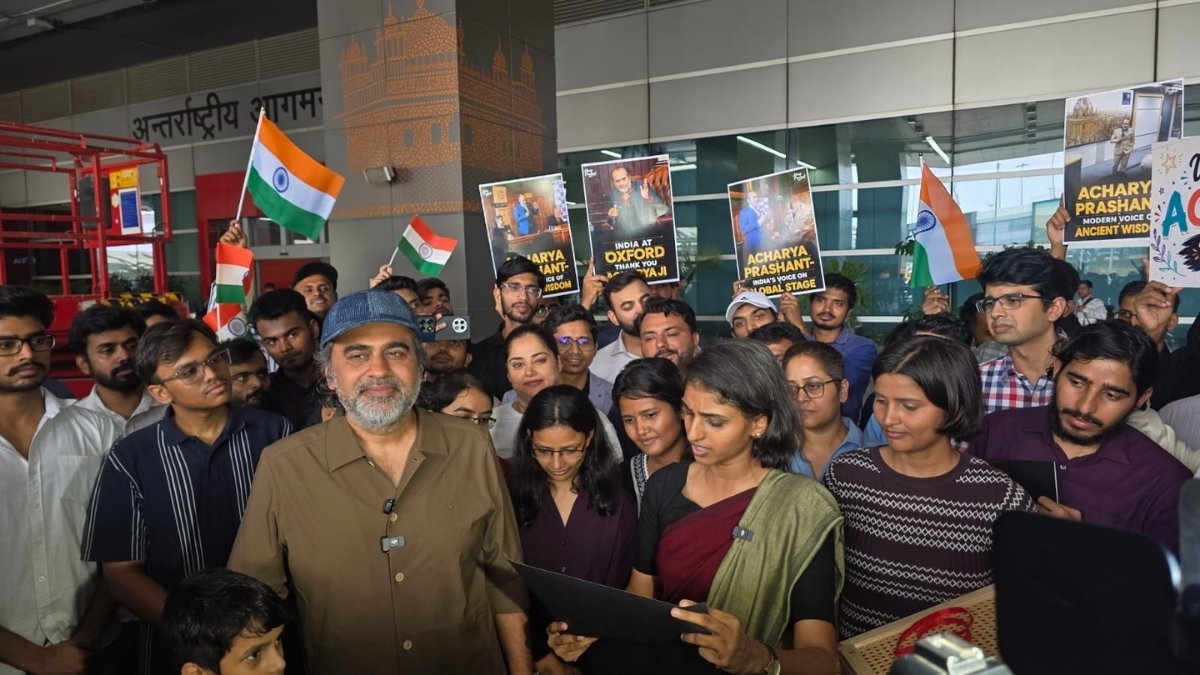 Philosopher & bestselling Author Spoke to the Media at Delhi Airport